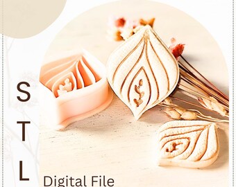 Flower Petal Digital STL File Polymer Clay Cutter, Stl Clay Cutter File, Earring clay cutter,  Instant Download, STL file for 3D Printer