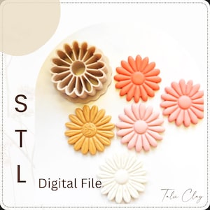 Daisy Flower Digital STL File Polymer Clay Cutter, Stl Clay Cutter File, Earring clay cutter,  Instant Download, STL file for 3D Printer