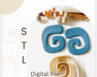 Organic Polymer Clay Earring Cutter STL File: 3D Printer Download (25-45mm Sizes Available