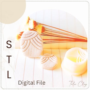 Geometric Embossing Clay Cutter STL File: Polymer Clay Earrings (Digital Download, 15-30mm Sizes Available)