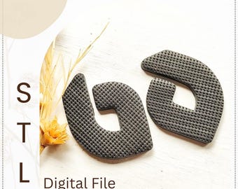Geometric Polymer Clay Cutter Set STL File: 3D Printer Earring Cutters (Digital Download, 25/35mm