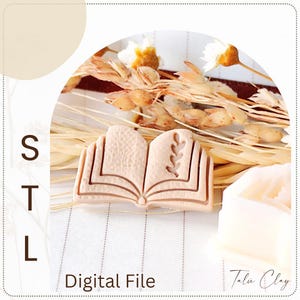 Book Clay Cutter STL File: Polymer Clay Earring Design (Digital Download, 25-40mm Sizes Available)