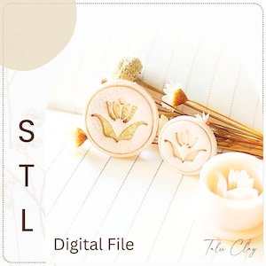 File STL per taglierina in argilla per goffratura floreale: design di orecchini in argilla polimerica (download immediato)
