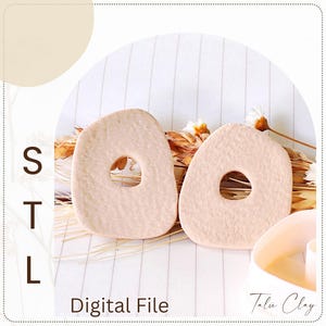Organic Donut Digital STL File Polymer Clay Cutter, Clay Cutter File, Earring clay cutter,  Instant Download, STL file for 3D Printer