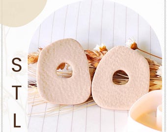 Organic Donut Digital STL File Polymer Clay Cutter, Clay Cutter File, Earring clay cutter,  Instant Download, STL file for 3D Printer