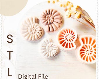 Shell Clay Cutter STL File: Polymer Clay Earring Design (Digital Download, 20-35mm Sizes