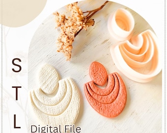 Geometric Polymer Clay Cutter Set STL File: Earring Clay Cutters (Digital Download, 25-35mm