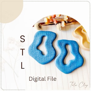 Organic Polymer Clay Earring Cutter STL File: 3D Printer Download (30-45mm Sizes