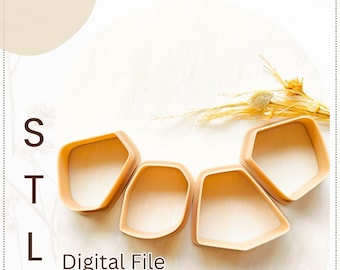 Geometric Polymer Clay Cutter Set STL File: Earring Clay Cutters (Instant Download, 20-35mm)