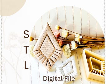 Geometric Embossing Polymer Clay Cutter STL File: 3D Printer Download
