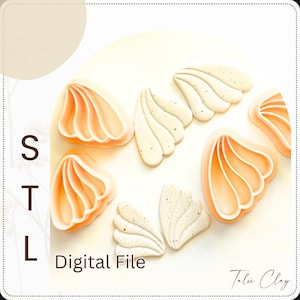 Petals Digital STL File Polymer Clay Cutter, Stl Clay Cutter File, Earring clay cutter,  Instant Download, STL file for 3D Printer