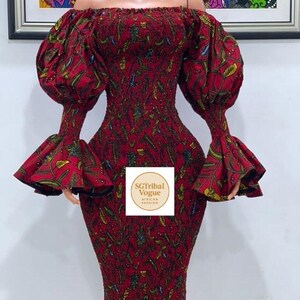 Elastic Ankara Dress - Etsy