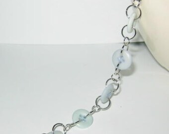 Matte Blue Buttoned Bracelet