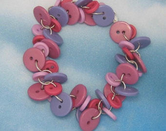 In the Mood for Mauve Chunky Button Bracelet