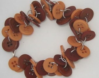 Chunky Button Bracelet Snickers Chocolate and Caramel