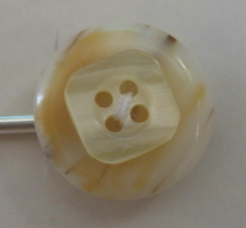 Fun New Lolli-Pin Vintage Swirled Butterscotch and Ivory Bobby Pin image 1