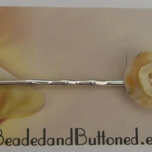 Fun New Lolli-Pin Vintage Swirled Butterscotch and Ivory Bobby Pin image 3