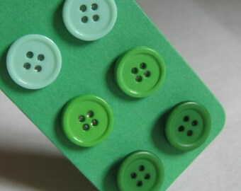 All Buttoned Up - Trio of Button Earrings Green With Envy