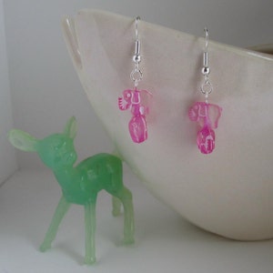 Super Cute Bubblegum Pink Elephant Earrings image 2
