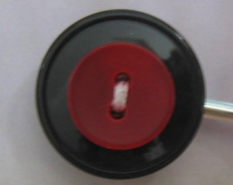 Fun New Lolli-Pin - Red on Black Bobby Pin