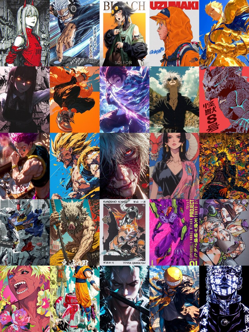 300pcs Anime Art/ai Generated Graphics/edits Vol 1, Collage Kit for