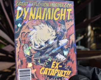 Katsuki Bakugo 'Comic Cover' Holographic Anime Sticker