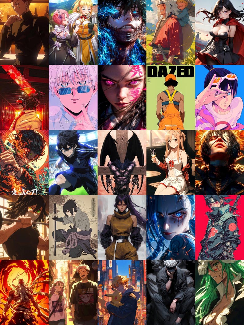 300pcs Anime Art/ai Generated Graphics/edits Vol 1, Collage Kit for