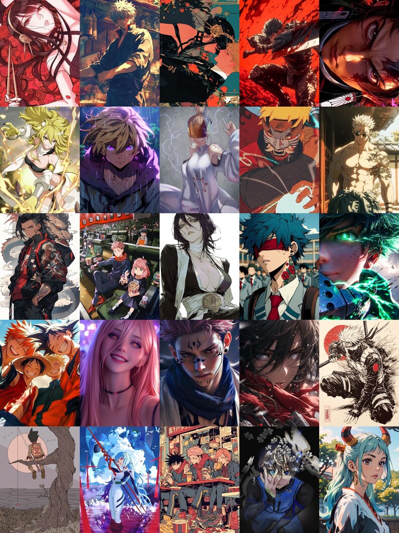 300pcs Anime Art/ai Generated Graphics/edits Vol 1, Collage Kit for