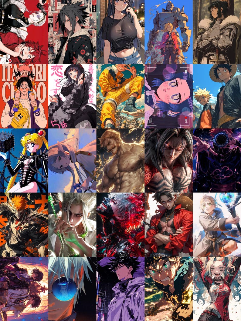 300pcs Anime Art/ai Generated Graphics/edits Vol 1, Collage Kit for