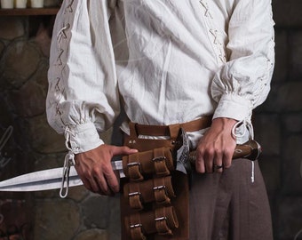 Sword belt holder, Sword holder cosplay, Belt sword sheath, Handmade sword scabbard , Triple sword belt holster, Leather medieval scabbard