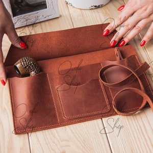 Leather pipe roll, Leather tobacco pouch, Personalized pipe pouch, Leather pipe pouch, Leather pipe bag, Tobacco pipe roll, Pipe case
