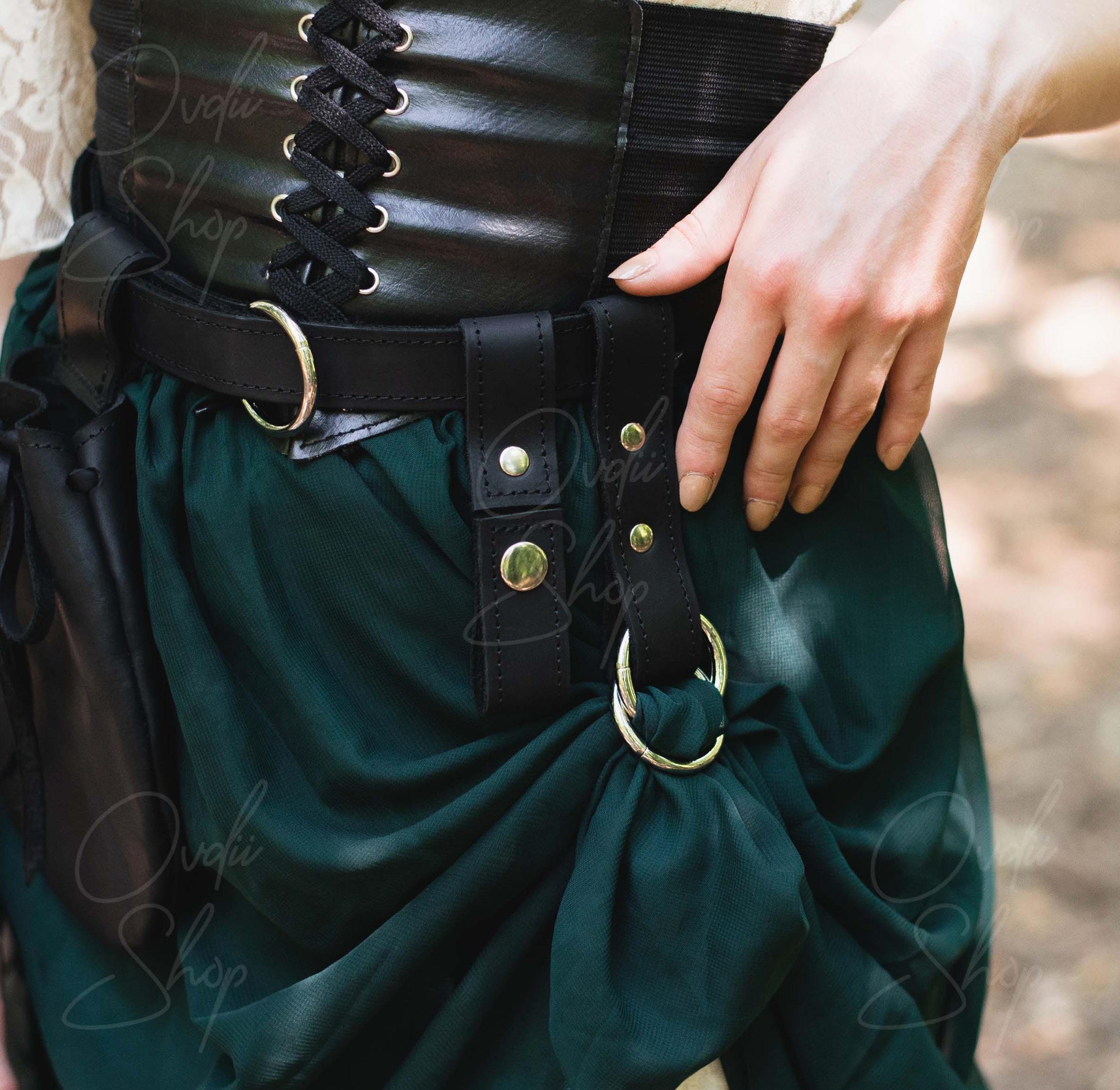 Renaissance Skirt Hikes, Leather Belt Loop, Skirt Hike Belt