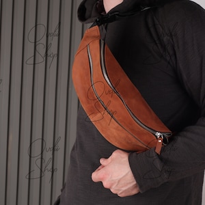 Leder Crossbody Gürteltasche für Männer, Custom Leder Gürteltasche für Männer, Leder Gürteltasche für Männer, Leder Hüfttasche Männer, Crossbody bauchtasche groß