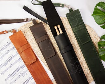 Leather drumstick bag, Personalized drumstick bag ,Drumstick holder, Drum stick bag, Drum stick holder, Gift for drummer, Gift for musician