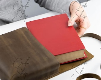 Book sleeve for books custom, Leather book protector, Handmade book cover, Personalized book sleeve, Engraved book holder