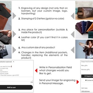 May include: A brown leather bag with a cross design and the word "BIBLA" embossed on the front. The bag is shown with a white background and a text box that says "Add your personalization (optional)".