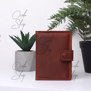 Funda de pasaporte personalizada, Funda de cuero para pasaporte, Funda para pasaporte de viaje, Billetera para pasaporte con monograma, Funda para pasaporte marrón, Organizador de billetera de viaje