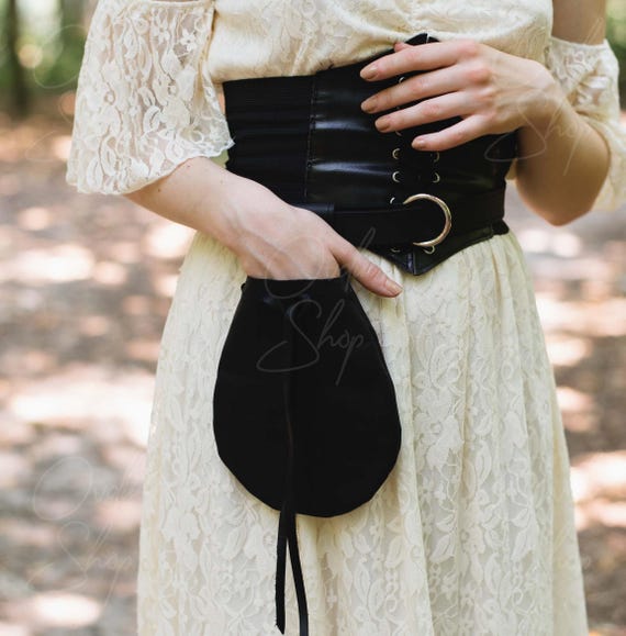 Renaissance Bag Belt, Larp Waist Belt Bag, Medieval Pouch  display picture 2