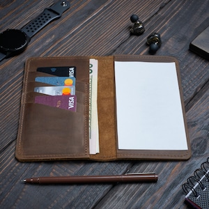 Capa de couro para talão de cheques fina, Capa de talão de cheques personalizada, Porta-talão de cheques de couro, Capa de talão de cheques feita à mão, Capa de talão de cheques com iniciais