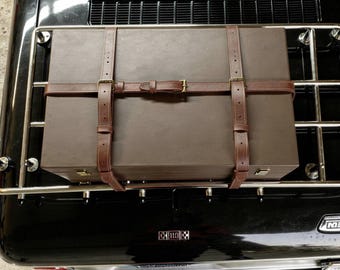 Custom leather luggage strap set, Trunk rack straps, Leather travel straps adjustable, Leather roof rack straps, Luggage rack straps