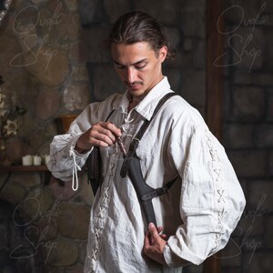 Zauberstab-Halterung aus Leder, Cosplay Harness, Larp Harness, Zauberstab-Holster, Zauberstab-Harness, Zauberstab-Schatulle