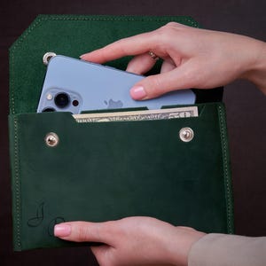 Billetera personalizada para efectivo, Billetera de cuero para efectivo, Porta efectivo de cuero, Billetera de cuero tipo sobre, Billetera fina de cuero, Cartera de cuero tipo sobre