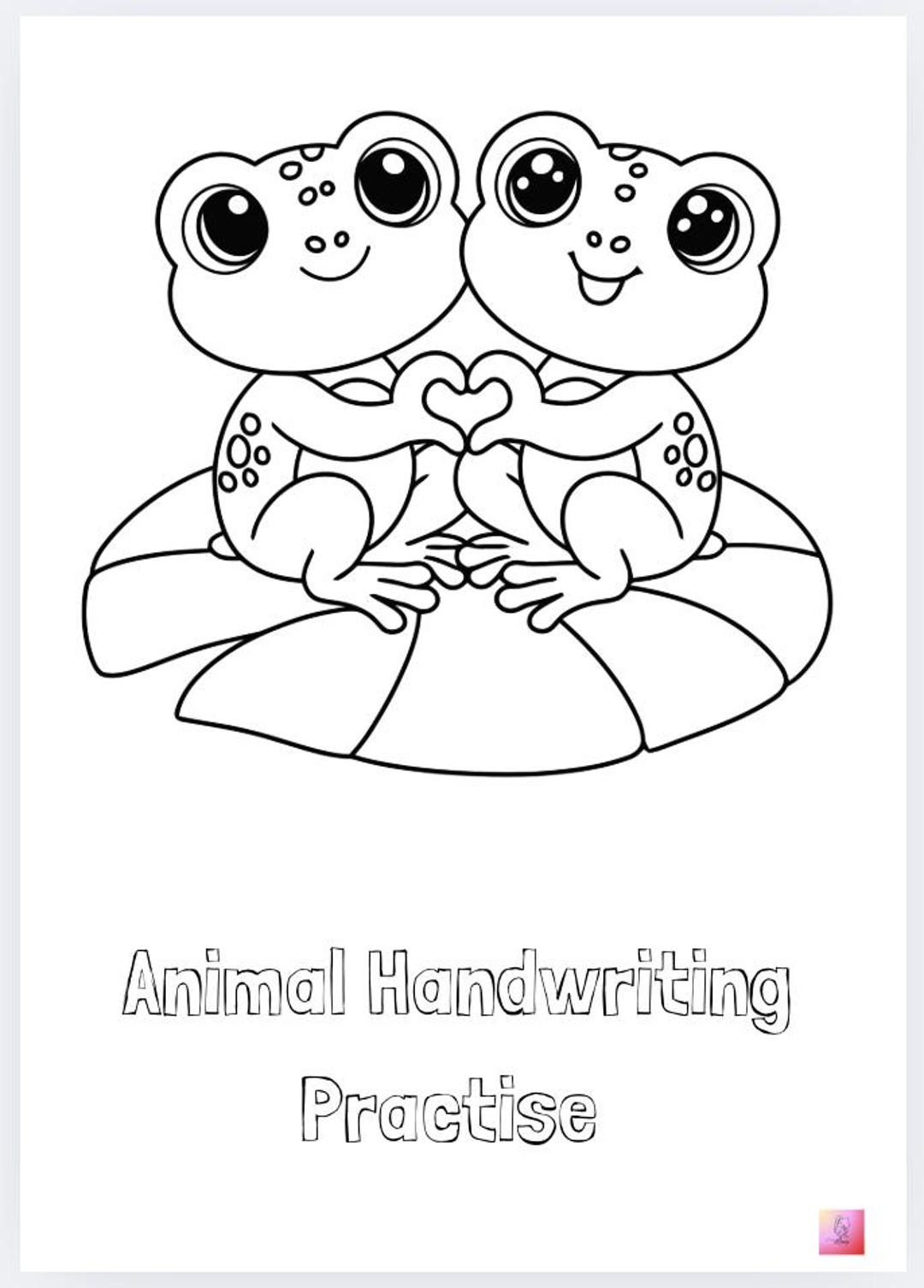 Colouring Animal Handwriting Practise - Etsy