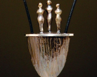 Bronze Vessel Necklace, "Three Sisters"