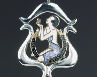 Art Nouveau Sterling Silver and Enamel Pendant