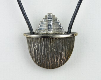 Bronze & Silver Pyramid Vessel Necklace