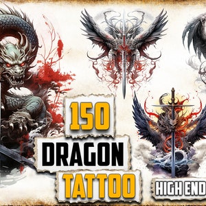 Tattoo Style Dragon Art Vol8 (150 images to Download)