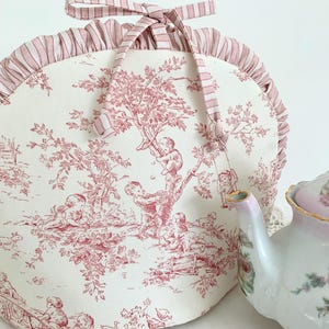 Central Park Toile rosa e crema Soffietto Scalda-teiera o caffettiera Scalda-te grande