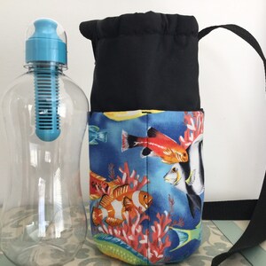 Tropical Fish Insulated Water Bottle Carrier, Small