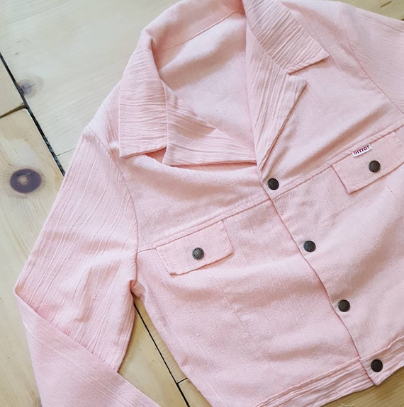 Vintage DITTO'S Jacket // Vtg 70s Peach Cropped